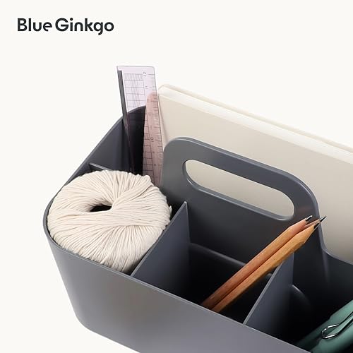 Classic BLUE GINKGO Stackable Organizer Caddy – Korean-Made Portable Kit