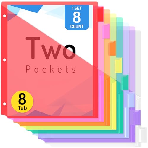 Eco-Friendly Forvencer 8 Count Dividers with Two Pockets,