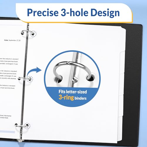 luxury SUNEE Binder Dividers with Tabs for 3 Ring Binder, Essentials