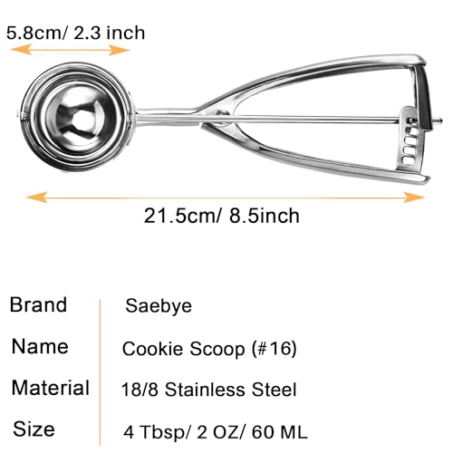 refined Saebye Large Cookie Scoop, 4 Tbsp / for Daily Use