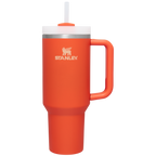 Splash-Resistant FlowState The Quencher H2.0 Flowstate Tumbler  | Stanley Create D332L - 40oz Large Capacity Car-Cup Friendly Quencher - Tigerlily