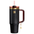 Large Capacity The Quencher Luxe H2.0 Flowstate Tumbler D171F - Double-Wall Vacuum Insulated Travel Tumbler with Straw - Black Snakeskin