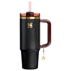 Large Capacity The Quencher Luxe H2.0 Flowstate Tumbler D171F - Double-Wall Vacuum Insulated Travel Tumbler with Straw - Black Snakeskin