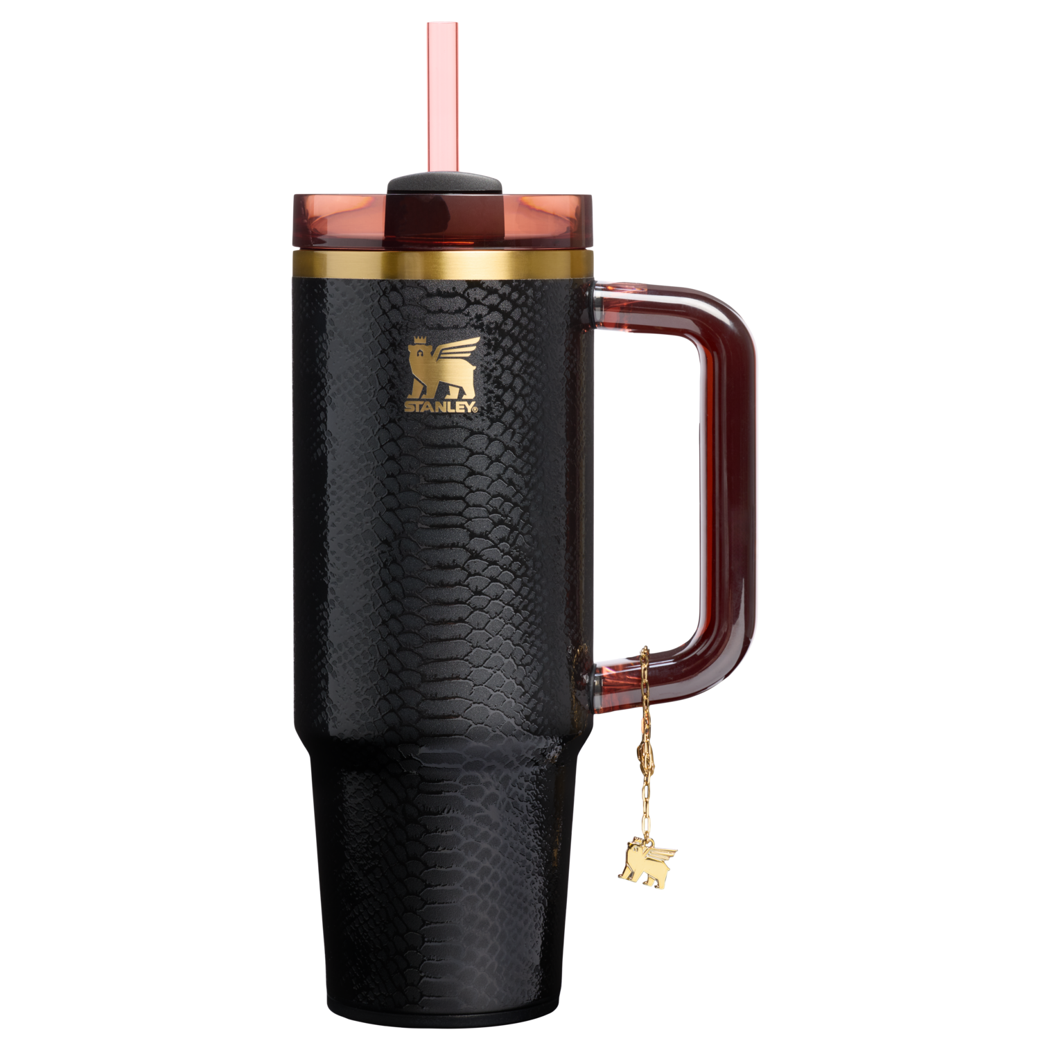Large Capacity The Quencher Luxe H2.0 Flowstate Tumbler D171F - Double-Wall Vacuum Insulated Travel Tumbler with Straw - Black Snakeskin
