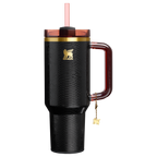 Double-Wall Vacuum The Quencher Luxe H2.0 Flowstate Tumbler D170A - Double-Wall Vacuum Insulated Travel Tumbler with Straw - Black Snakeskin