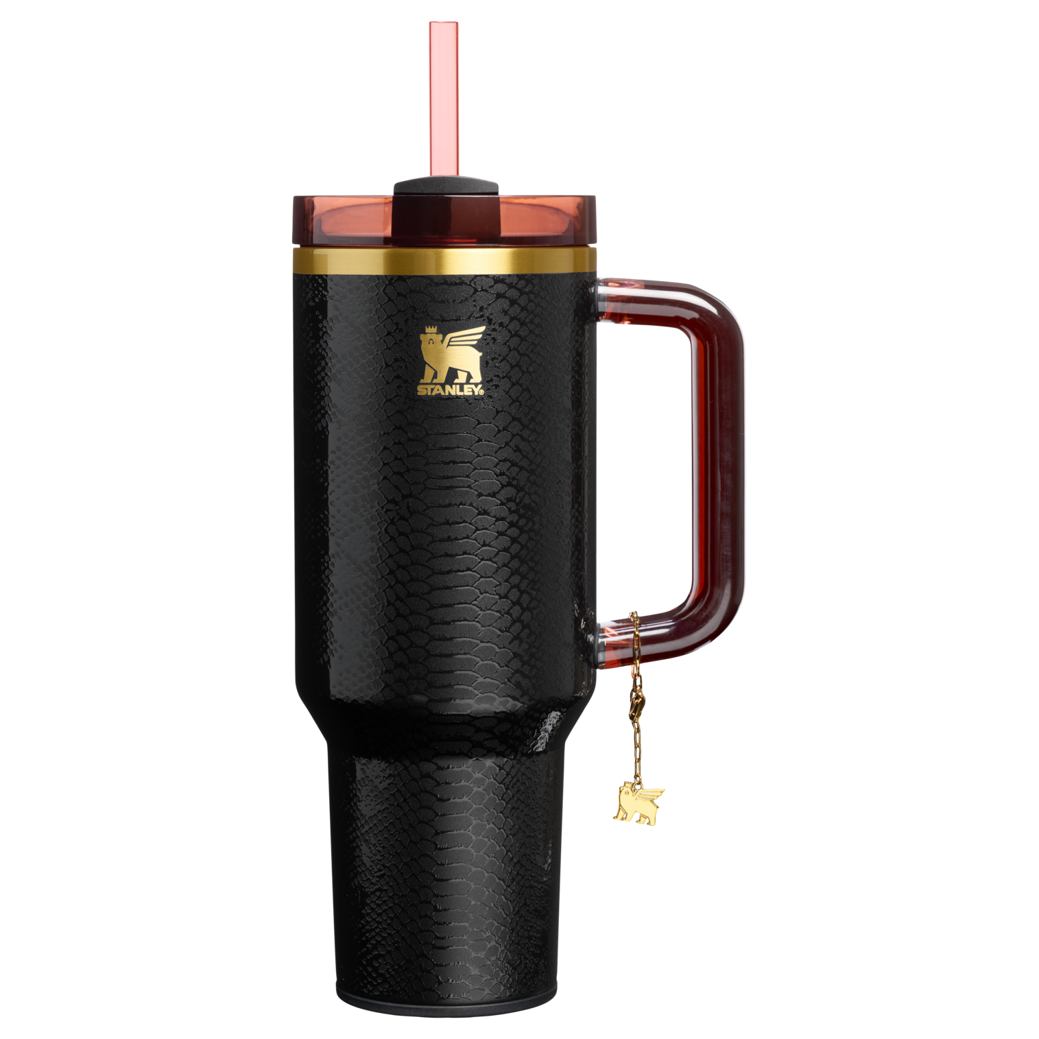 Double-Wall Vacuum The Quencher Luxe H2.0 Flowstate Tumbler D170A - Double-Wall Vacuum Insulated Travel Tumbler with Straw - Black Snakeskin