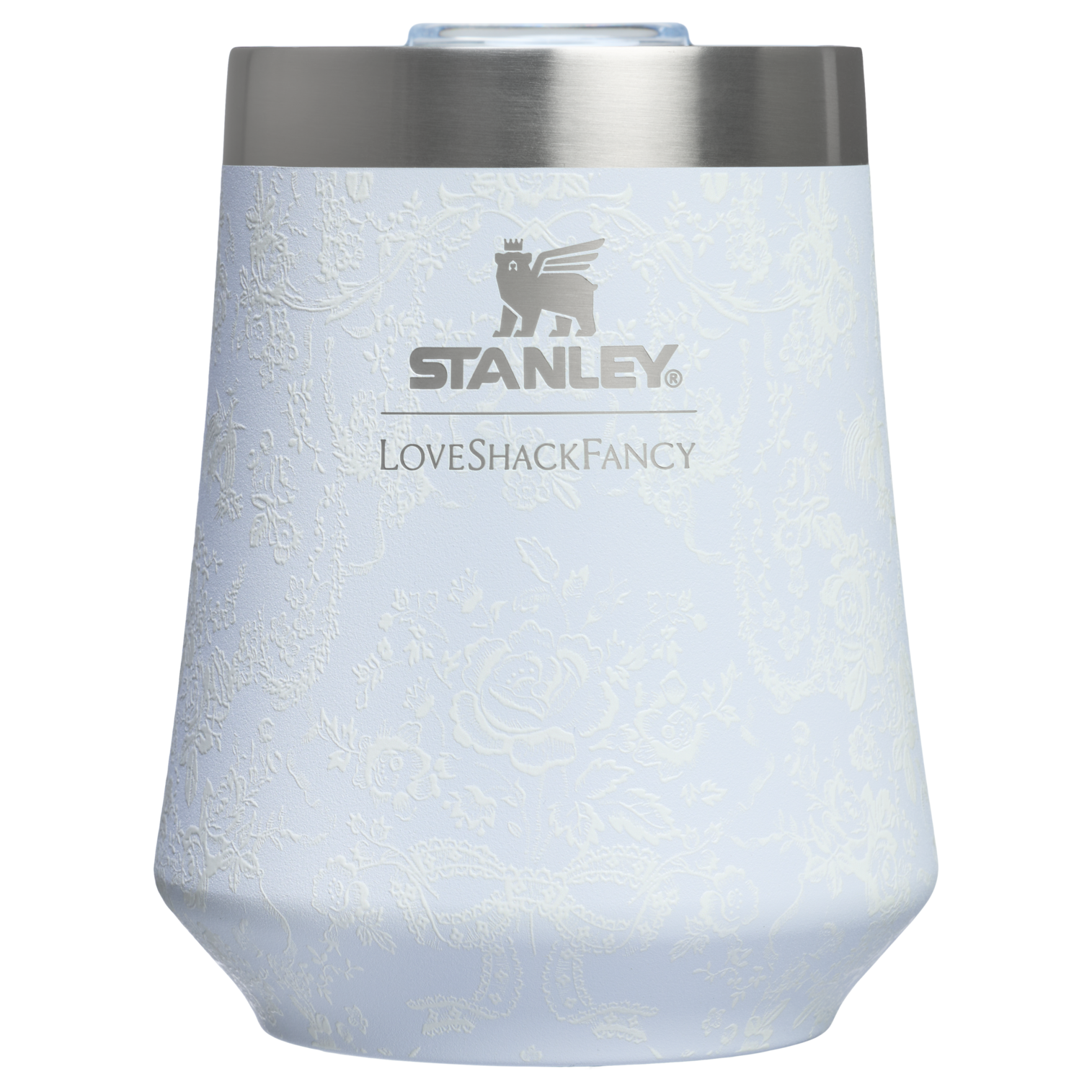 Shatterproof Luxury Stanley 1913 x LoveShackFancy Holiday Reserve Wine Tumbler D204X - Reserve Collection Stainless Steel Whiskey Cup - Baby Bow Pink Peppermint