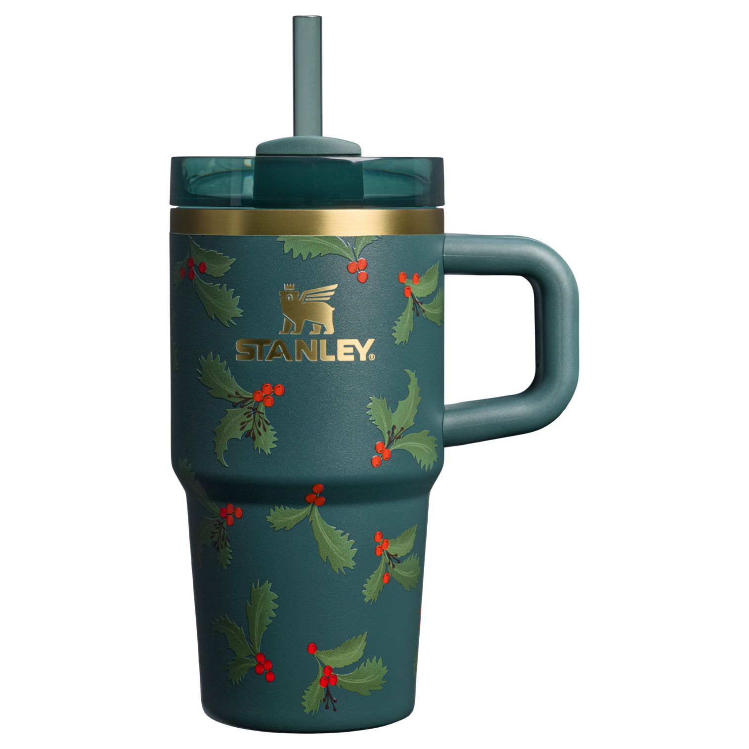 Large Capacity The Cheers & Cheer Quencher H2.O Flowstate Tumbler D192J - Premium Stainless Steel Straw Cup for All-Day Hydration - Holiday Botanical
