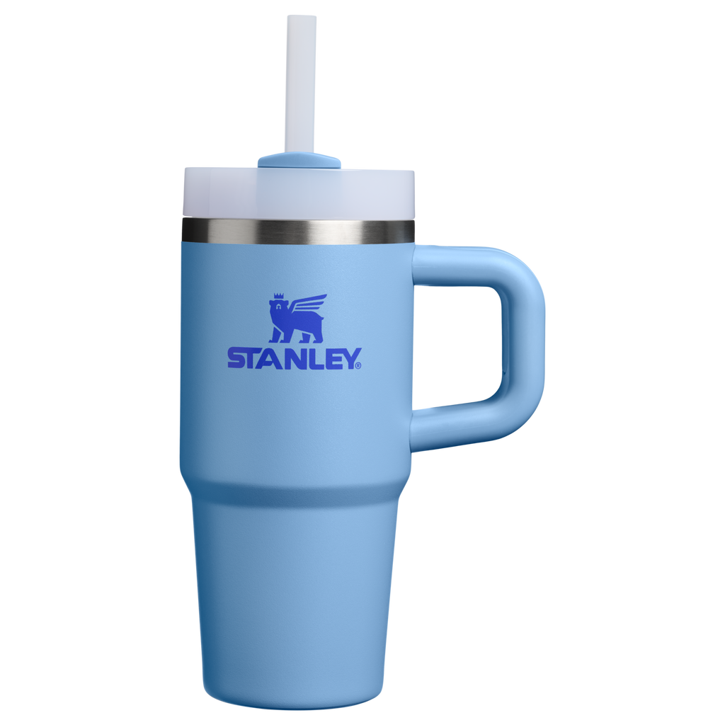 Splash-Resistant FlowState The Quencher H2.O Flowstate Tumbler | Stanley Create D291F - Double-Wall Vacuum Insulated Travel Tumbler with Straw - Blue Sky