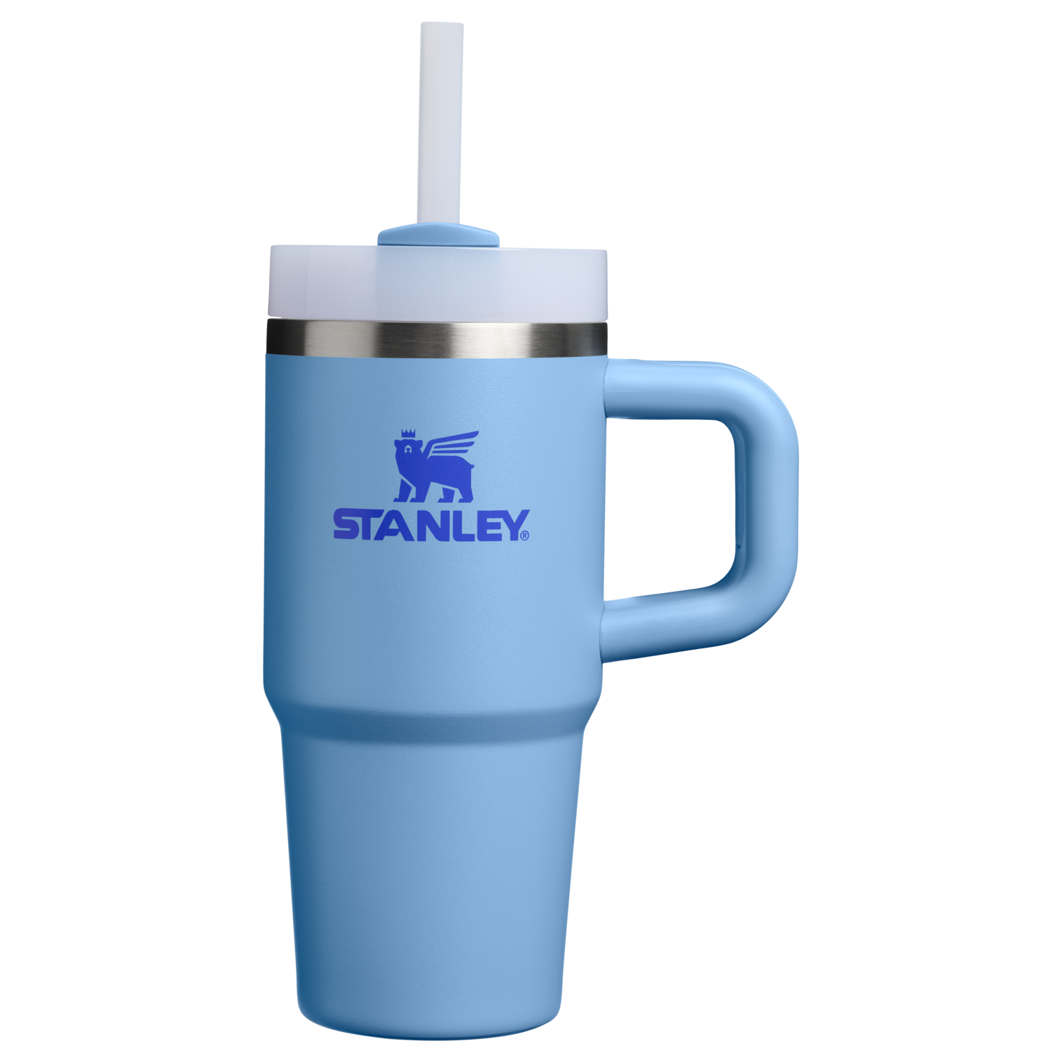 Splash-Resistant FlowState The Quencher H2.O Flowstate Tumbler | Stanley Create D291F - Double-Wall Vacuum Insulated Travel Tumbler with Straw - Blue Sky