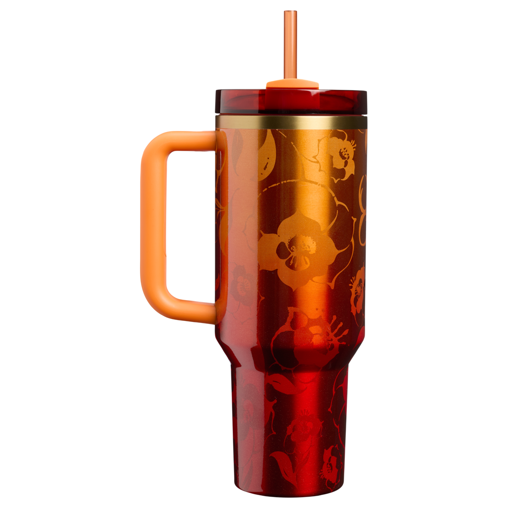 Car-Cup Friendly The Stanley 1913 x Karol G Quencher H2.0 Flowstate Tumbler D275T - Premium Stainless Steel Straw Cup for All-Day Hydration Detail