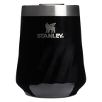 Elegant Stemless The Textured Reserve Wine Tumbler D141Z - Premium Insulated Egg-Shaped Wine Glass for Outdoors - Black Gloss