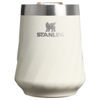 Elegant Stemless The Textured Reserve Wine Tumbler D141Z - Premium Insulated Egg-Shaped Wine Glass for Outdoors - Cream Gloss