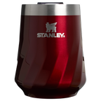 Elegant Stemless The Textured Reserve Wine Tumbler D141Z - Premium Insulated Egg-Shaped Wine Glass for Outdoors - Garnet Shine