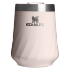 Elegant Stemless The Textured Reserve Wine Tumbler D141Z - Premium Insulated Egg-Shaped Wine Glass for Outdoors - Rose Quartz Gloss