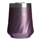 Elegant Stemless The Textured Reserve Wine Tumbler D141Z - Premium Insulated Egg-Shaped Wine Glass for Outdoors - Wisteria Shine