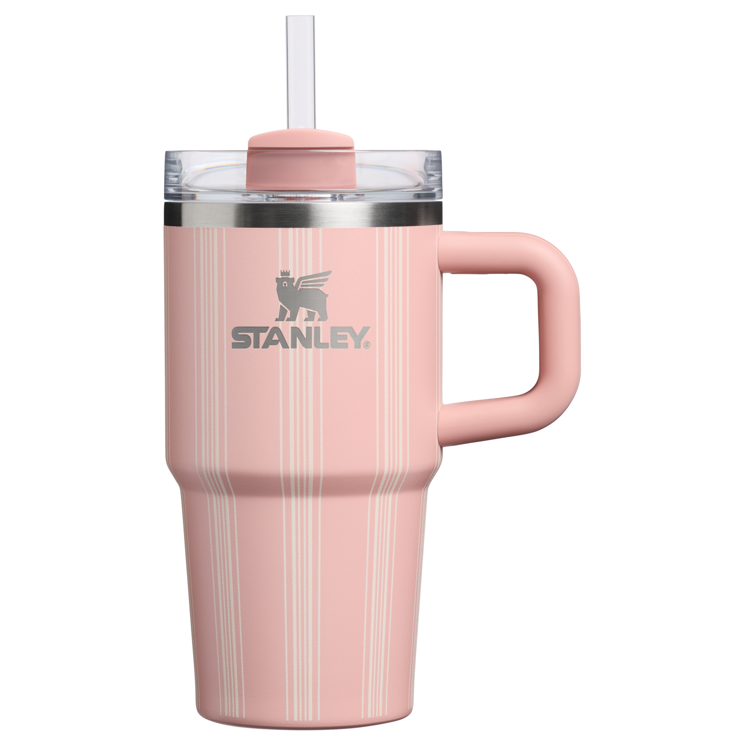 Double-Wall Vacuum The Quencher H2.0 Flowstate Tumbler D344H - FlowState 3-Position Lid Insulated Travel Mug - Peach Rose Picnic Stripe
