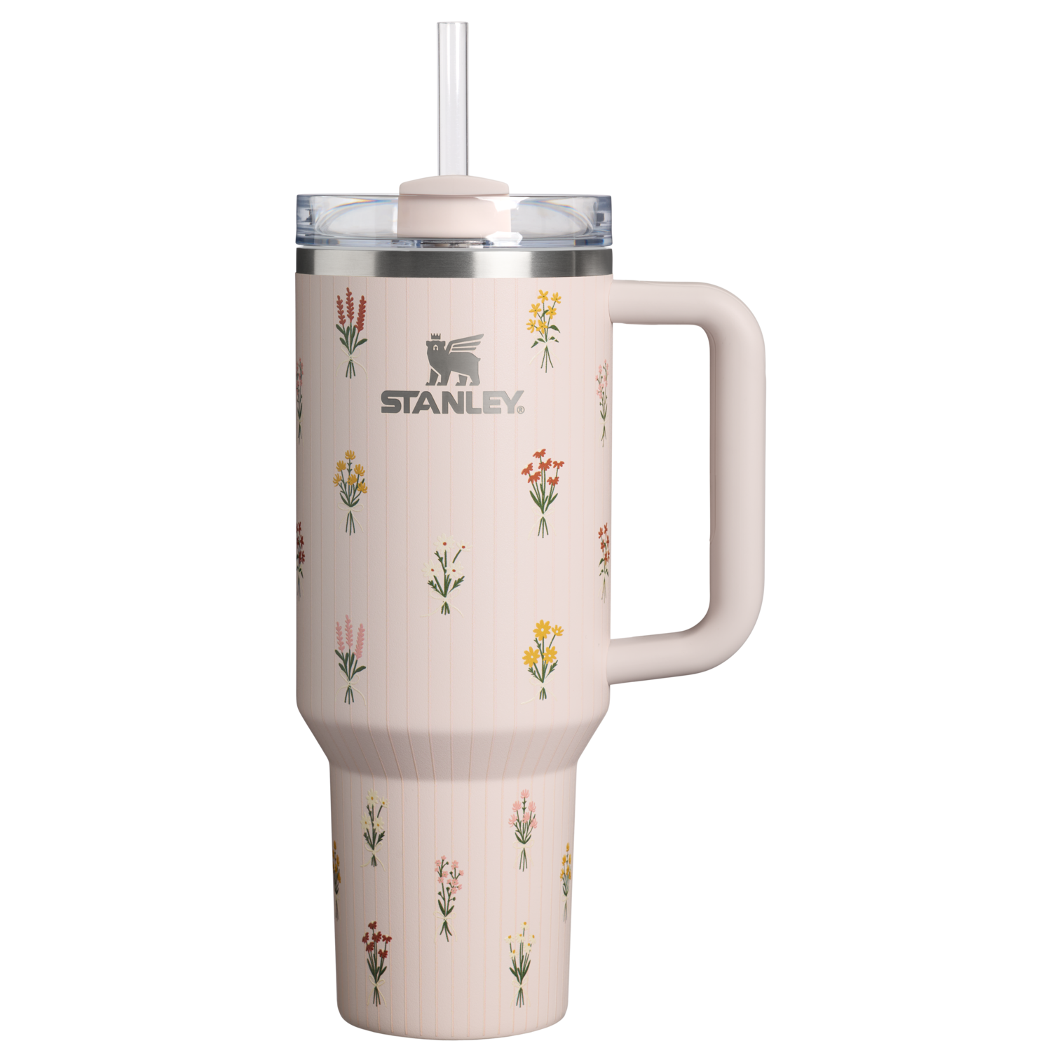 Splash-Resistant FlowState The Quencher H2.0 Flowstate Tumbler D362R - FlowState 3-Position Lid Insulated Travel Mug - Rose Quartz Bouquets