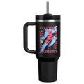 Splash-Resistant FlowState The Quencher H2.0 Flowstate Tumbler D340Y - Double-Wall Vacuum Insulated Travel Tumbler with Straw - Tournament Black