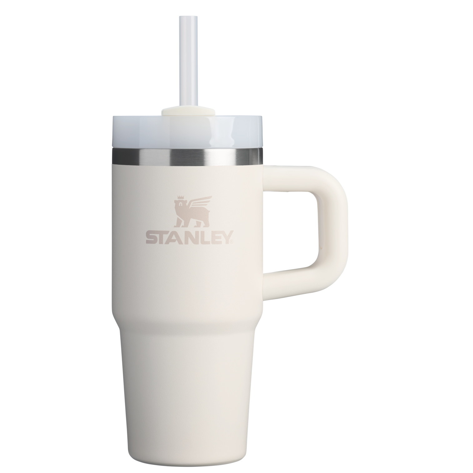 Splash-Resistant FlowState The Quencher H2.O Flowstate Tumbler | Stanley Create D291F - Double-Wall Vacuum Insulated Travel Tumbler with Straw - Cream 2.0