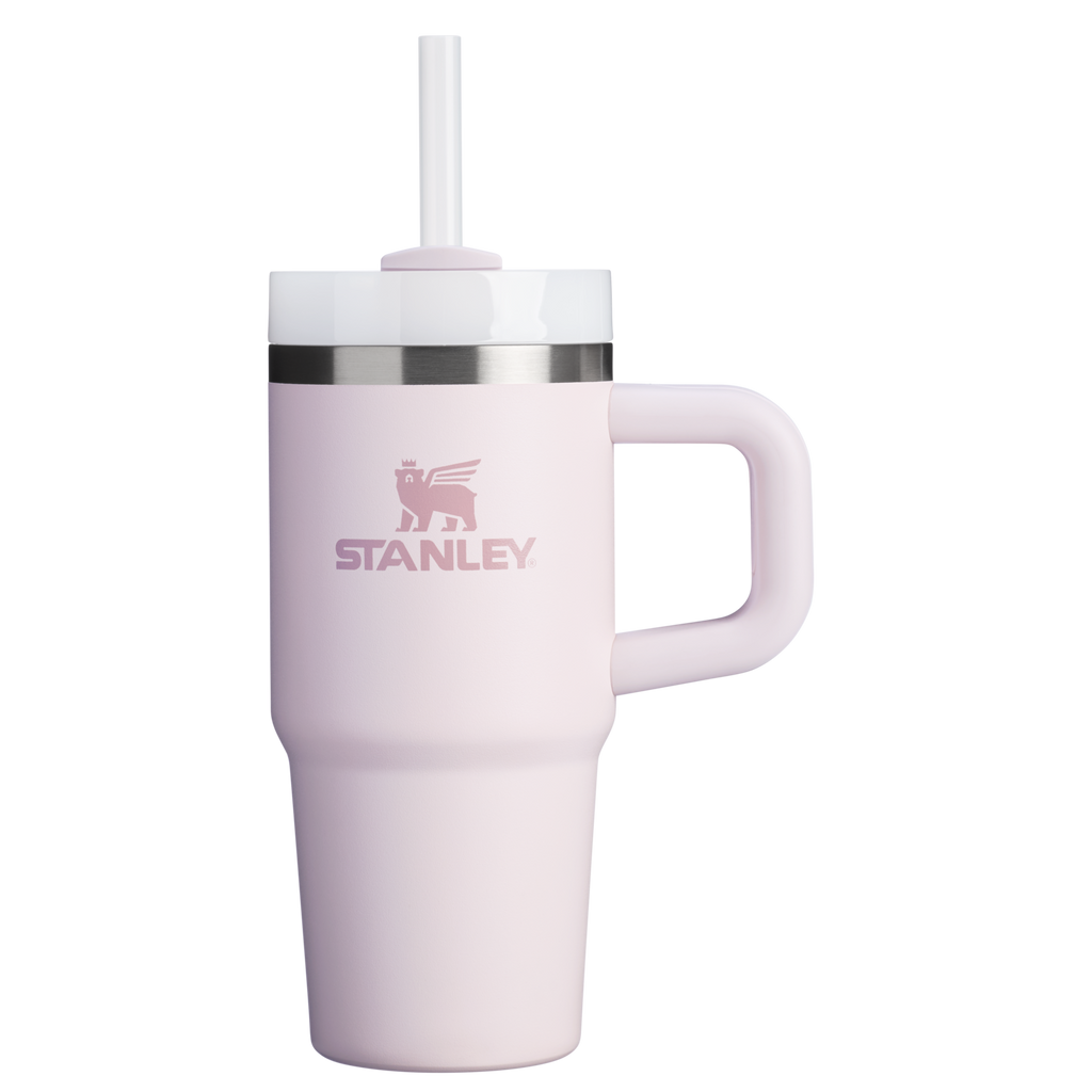 Splash-Resistant FlowState The Quencher H2.O Flowstate Tumbler | Stanley Create D291F - Double-Wall Vacuum Insulated Travel Tumbler with Straw - Rose Quartz 2.0