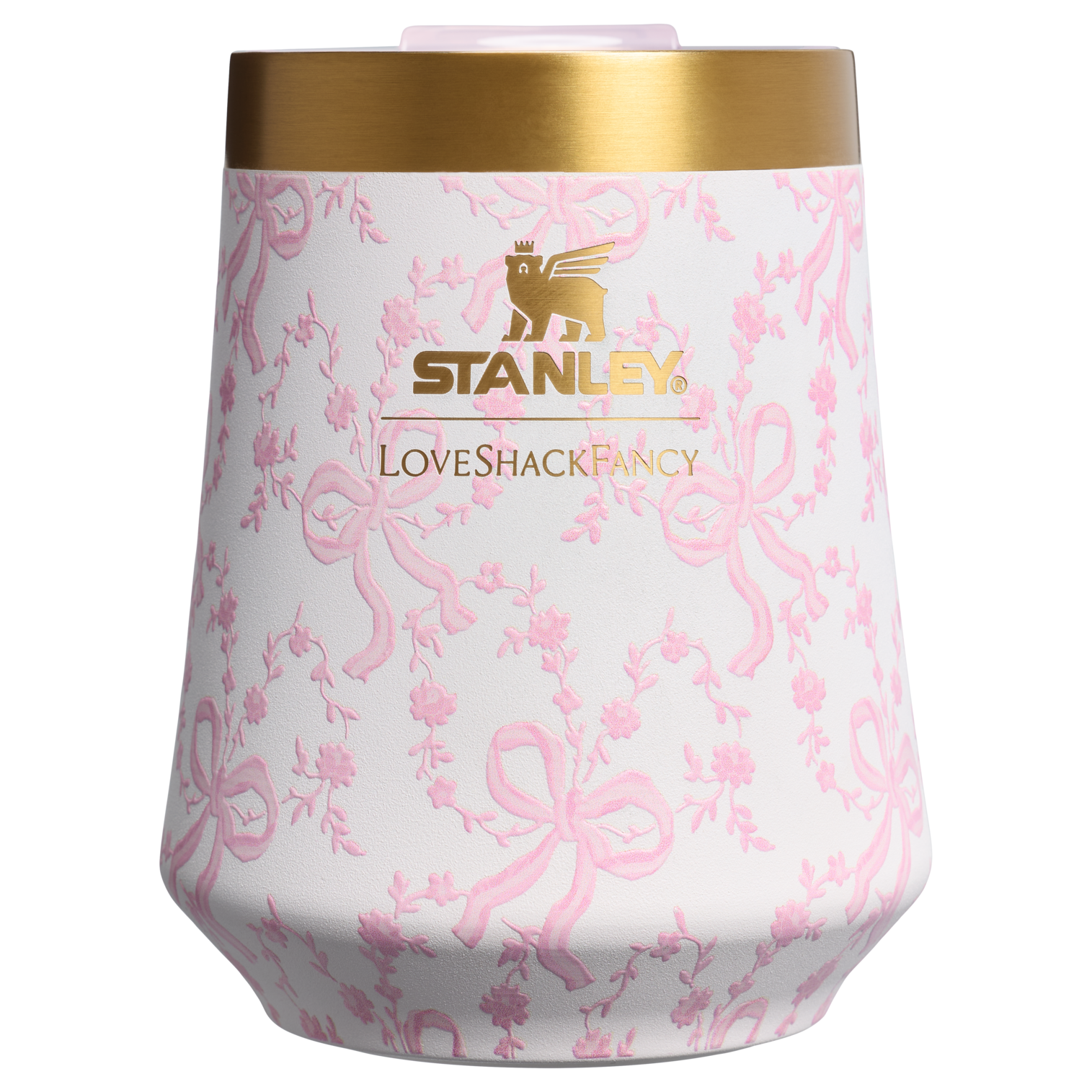 Shatterproof Luxury Stanley 1913 x LoveShackFancy Holiday Reserve Wine Tumbler D204X - Reserve Collection Stainless Steel Whiskey Cup - Coquette Bow Chantilly