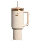 Splash-Resistant FlowState The Cheers & Cheer Quencher H2.0 Flowstate Tumbler D188Q - Double-Wall Vacuum Insulated Travel Tumbler with Straw - Birch Woodgrain