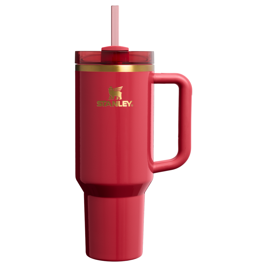 Splash-Resistant FlowState The Cheers & Cheer Quencher H2.0 Flowstate Tumbler D188Q - Double-Wall Vacuum Insulated Travel Tumbler with Straw - Holly Berry Gloss
