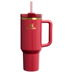 Splash-Resistant FlowState The Cheers & Cheer Quencher H2.0 Flowstate Tumbler D188Q - Double-Wall Vacuum Insulated Travel Tumbler with Straw - Holly Berry Gloss