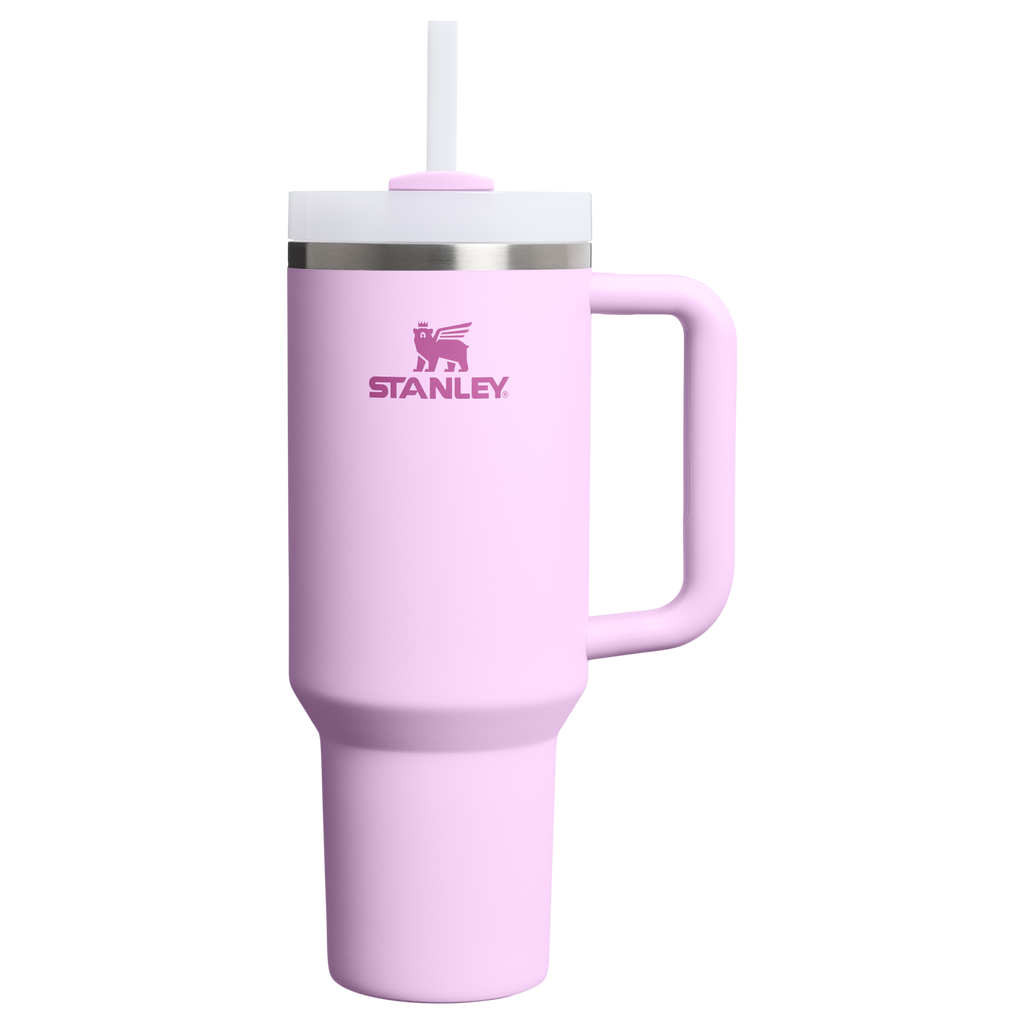 Splash-Resistant FlowState The Quencher H2.0 Flowstate Tumbler  | Stanley Create D332L - 40oz Large Capacity Car-Cup Friendly Quencher - Soft Orchid