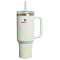 Insulated Travel The Easter Quencher H2.0 Flowstate Tumbler D256K - Double-Wall Vacuum Insulated Travel Tumbler with Straw - Spring Blossoms