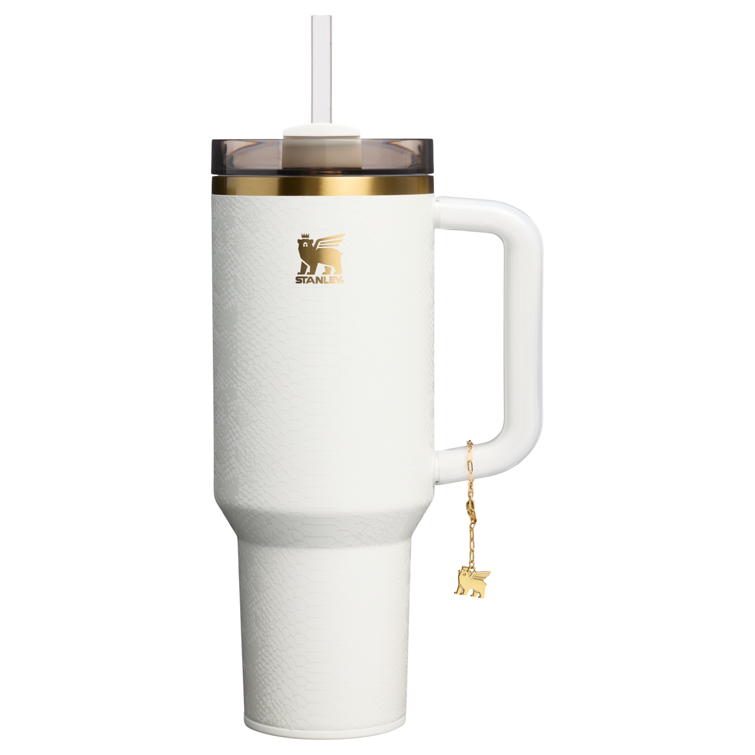 Double-Wall Vacuum The Quencher Luxe H2.0 Flowstate Tumbler D170A - Double-Wall Vacuum Insulated Travel Tumbler with Straw - Pale Stone Snakeskin