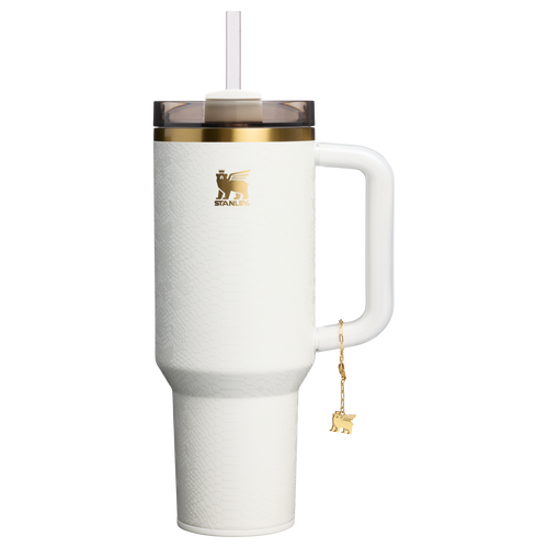 Double-Wall Vacuum The Quencher Luxe H2.0 Flowstate Tumbler D170A - Double-Wall Vacuum Insulated Travel Tumbler with Straw - Pale Stone Snakeskin